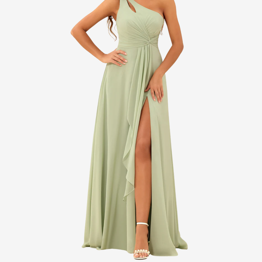 Floralie™ Asymmetrisk maxikjole med splitt
