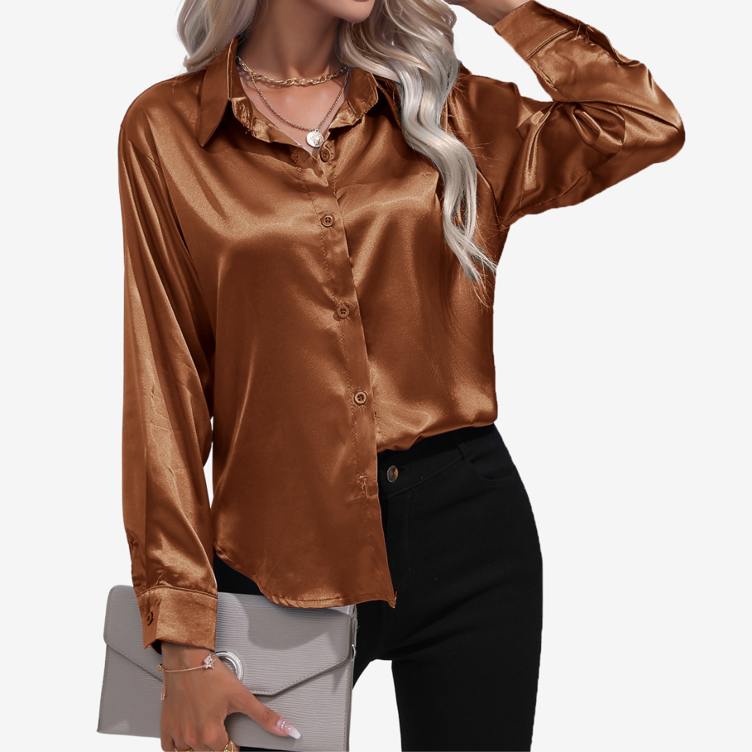 Alvira™ Elegant silk skjorte