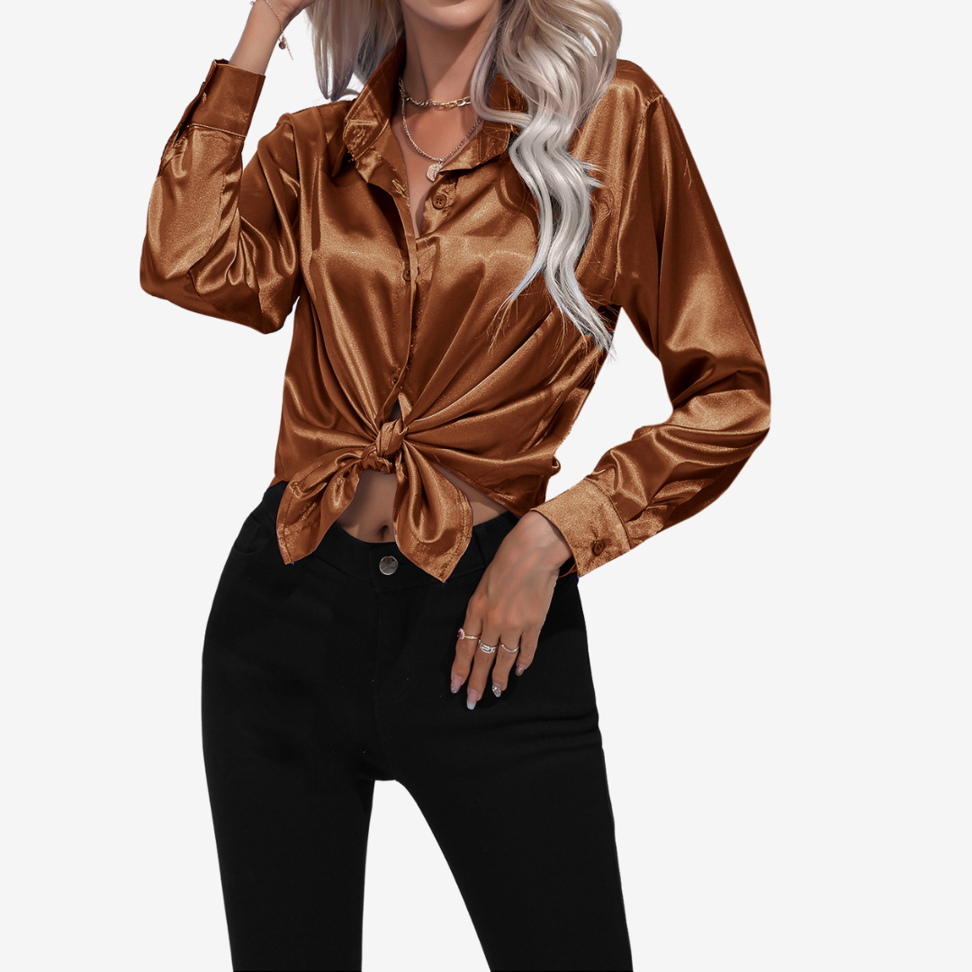 Alvira™ Elegant silk skjorte