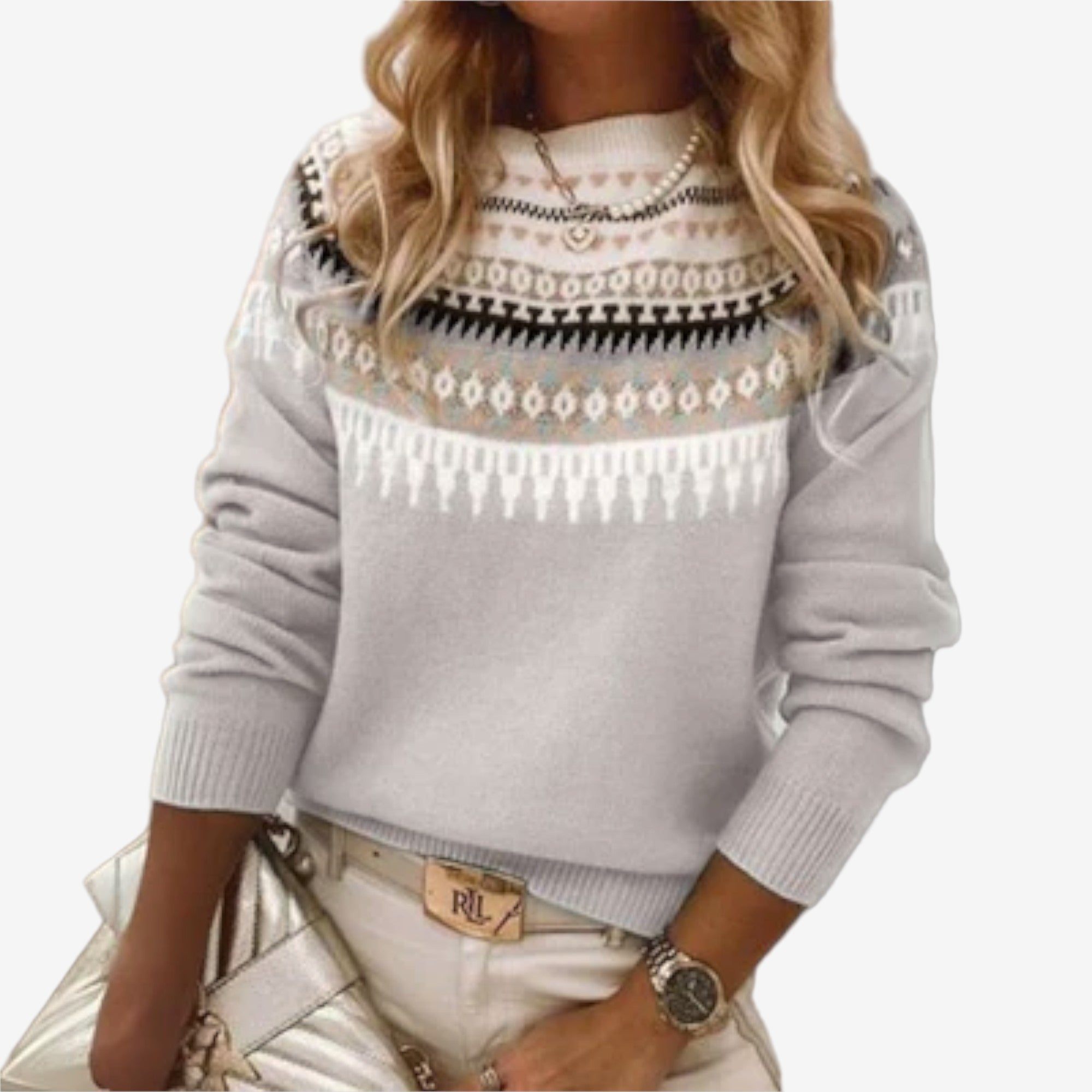 Lina™ Elegant mønstret genser