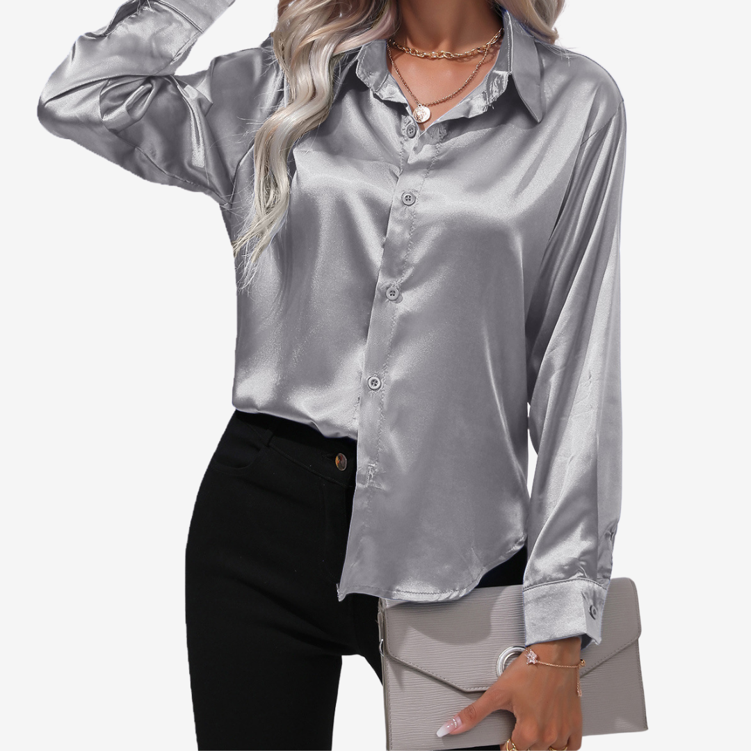 Alvira™ Elegant silk skjorte
