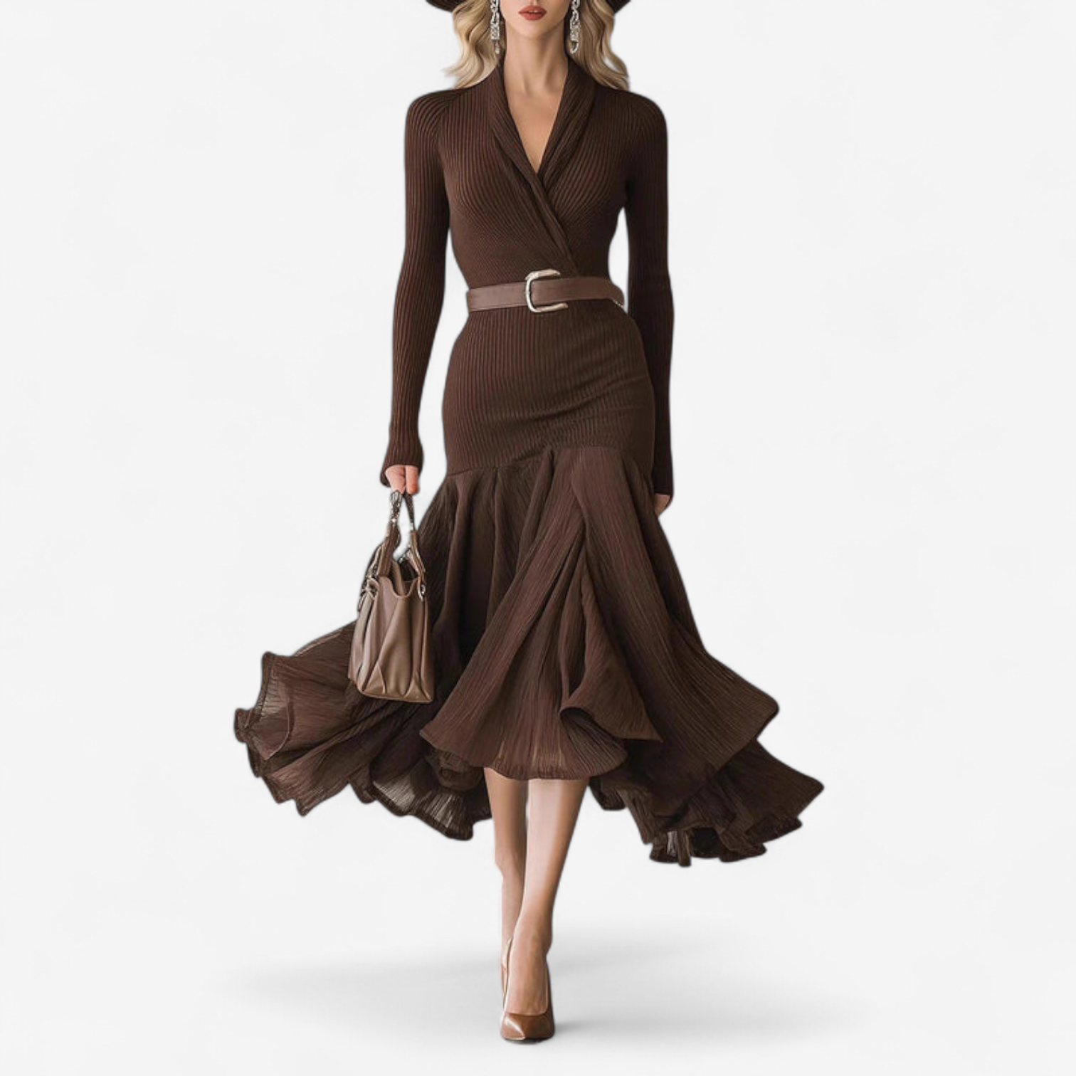 Yasmina™ Elegant kjole med belte