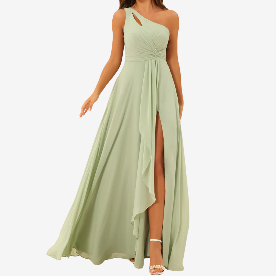 Floralie™ Asymmetrisk maxikjole med splitt