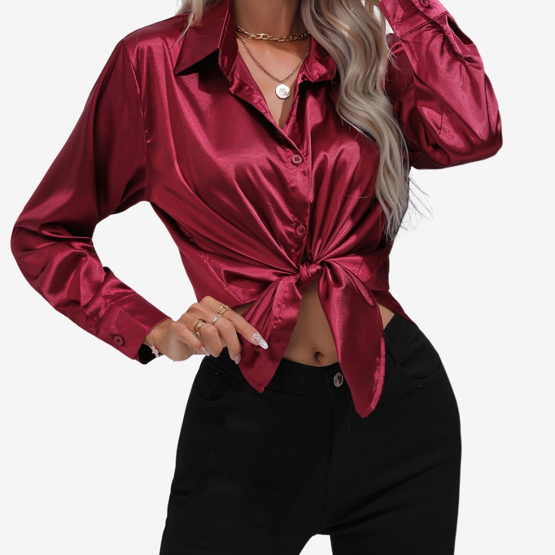 Alvira™ Elegant silk skjorte