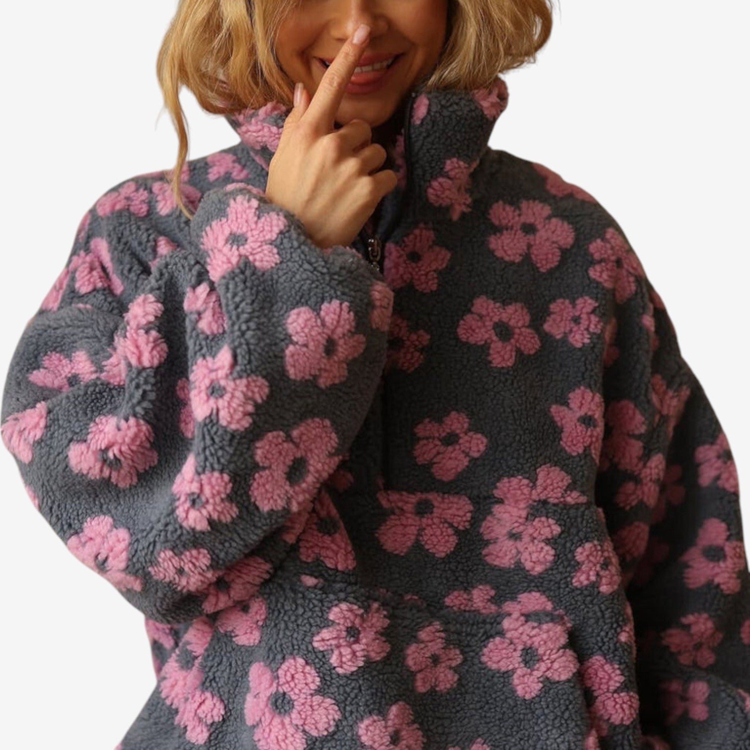Emmanuelle™ Blomstret fleece genser