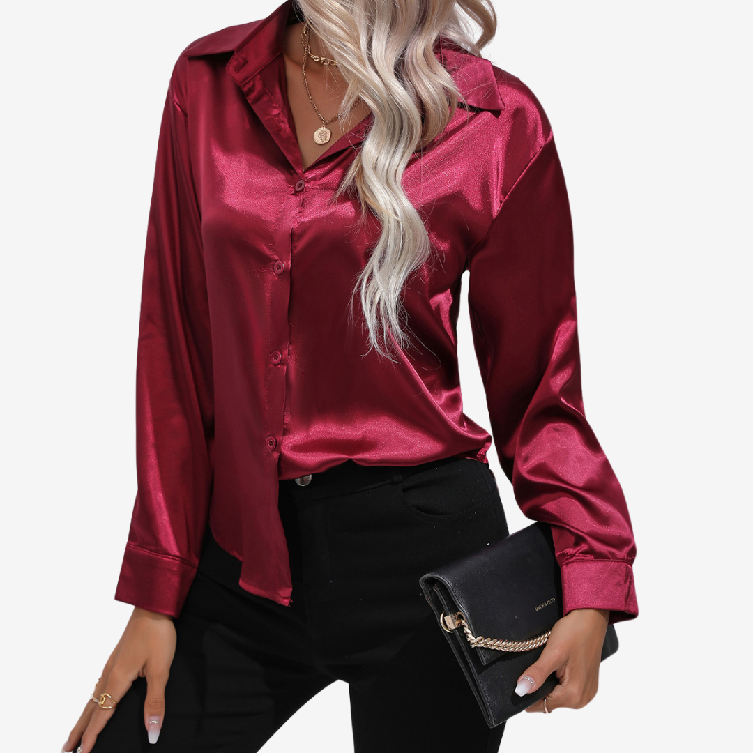 Alvira™ Elegant silk skjorte