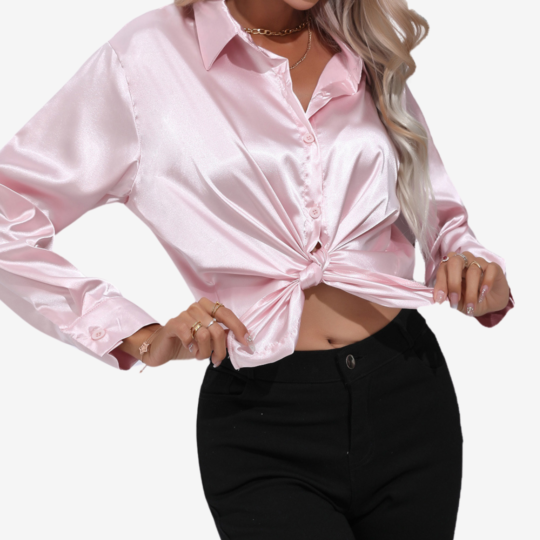 Alvira™ Elegant silk skjorte
