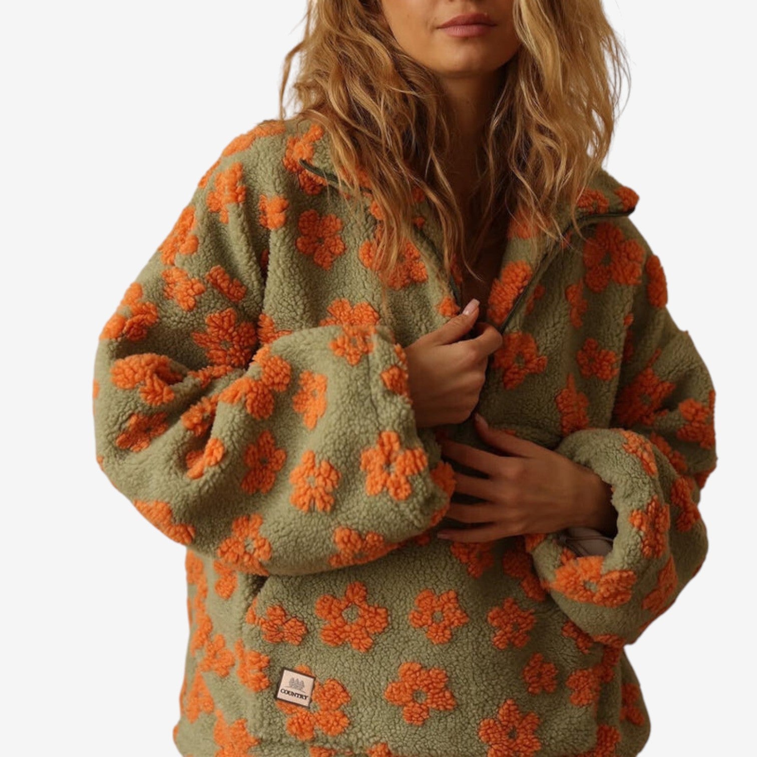 Emmanuelle™ Blomstret fleece genser