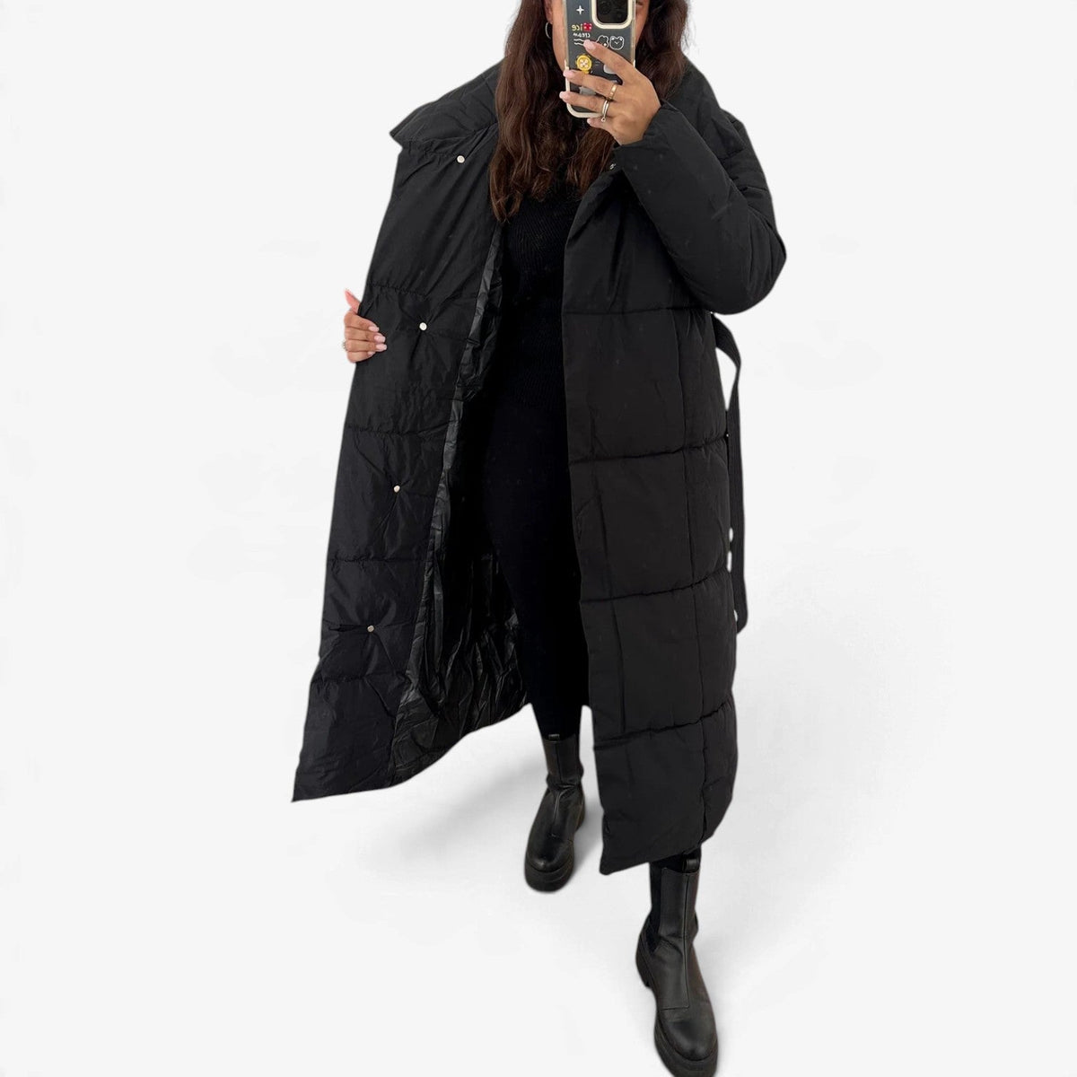 Giovanna™ Vaddert Longline-kåpe med belte