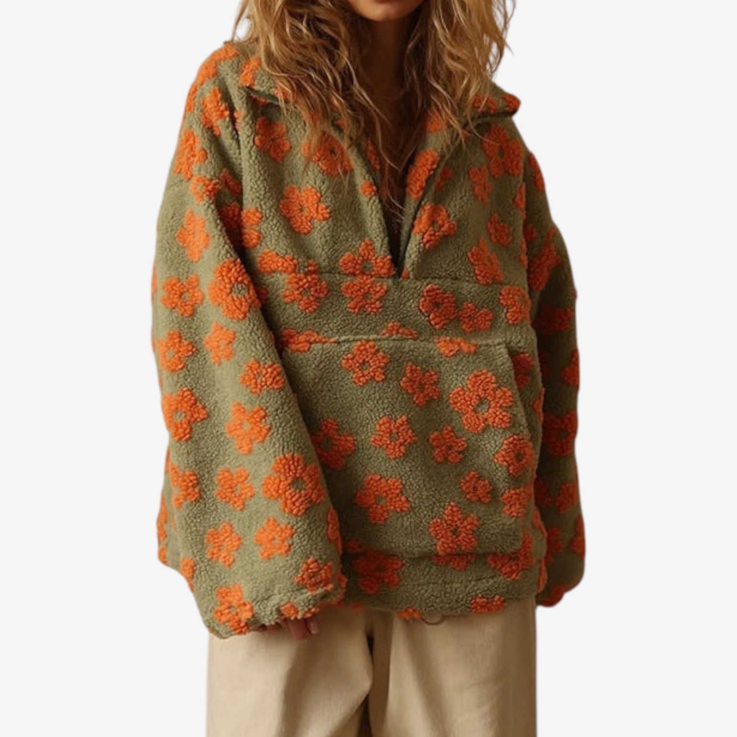 Emmanuelle™ Blomstret fleece genser
