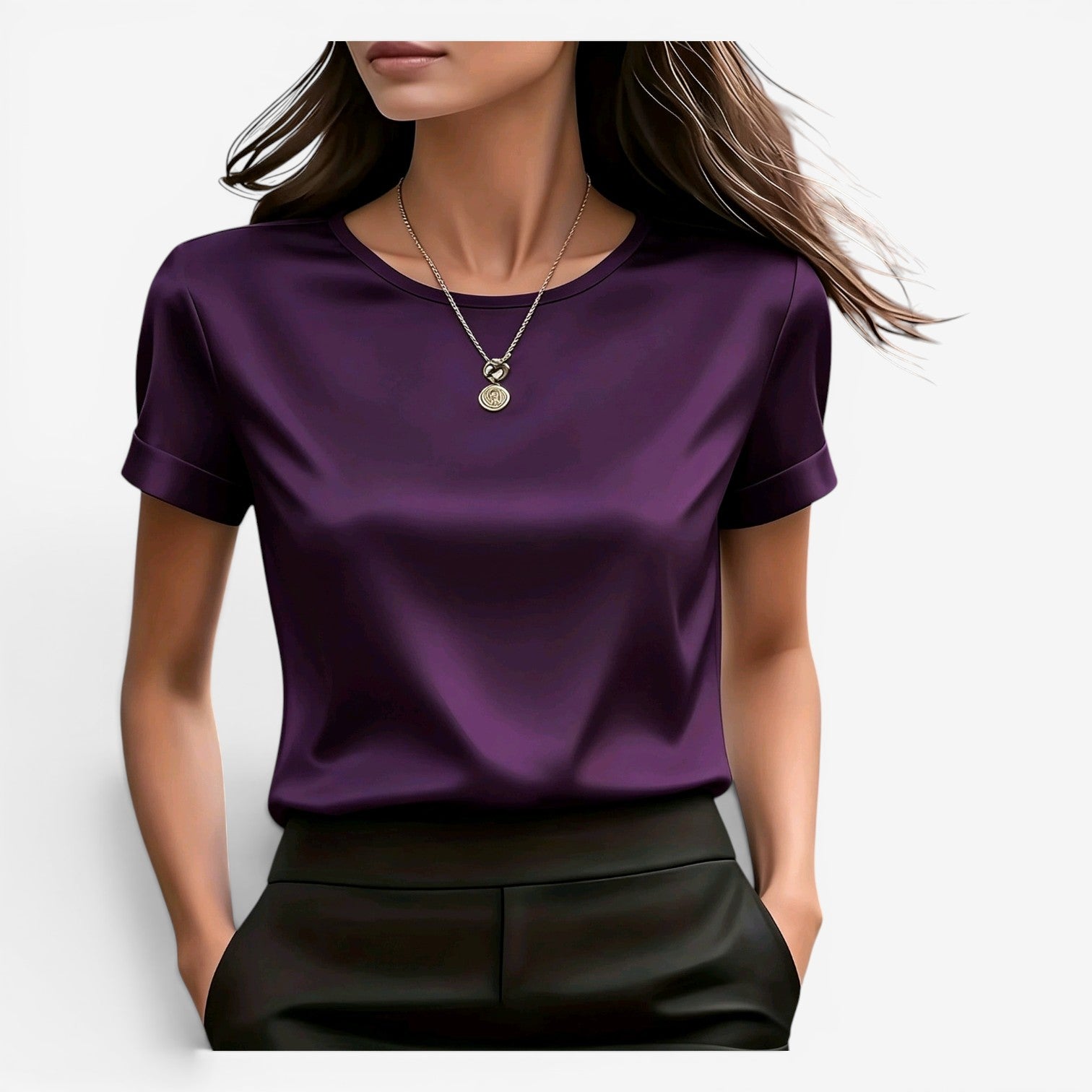Adina™ Elegant t-skjorte i sateng