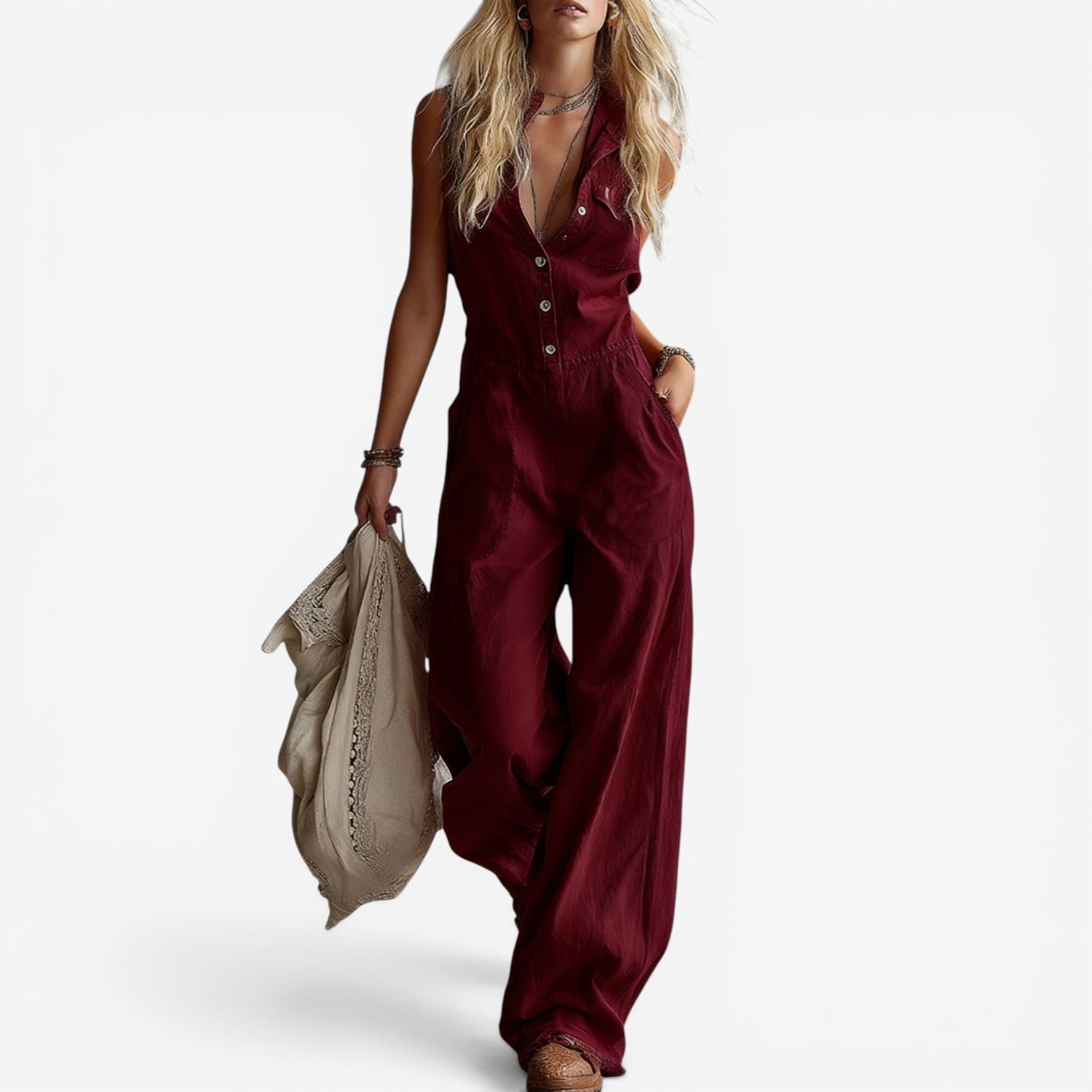 Rowan™ Linjumpsuit med knapper foran