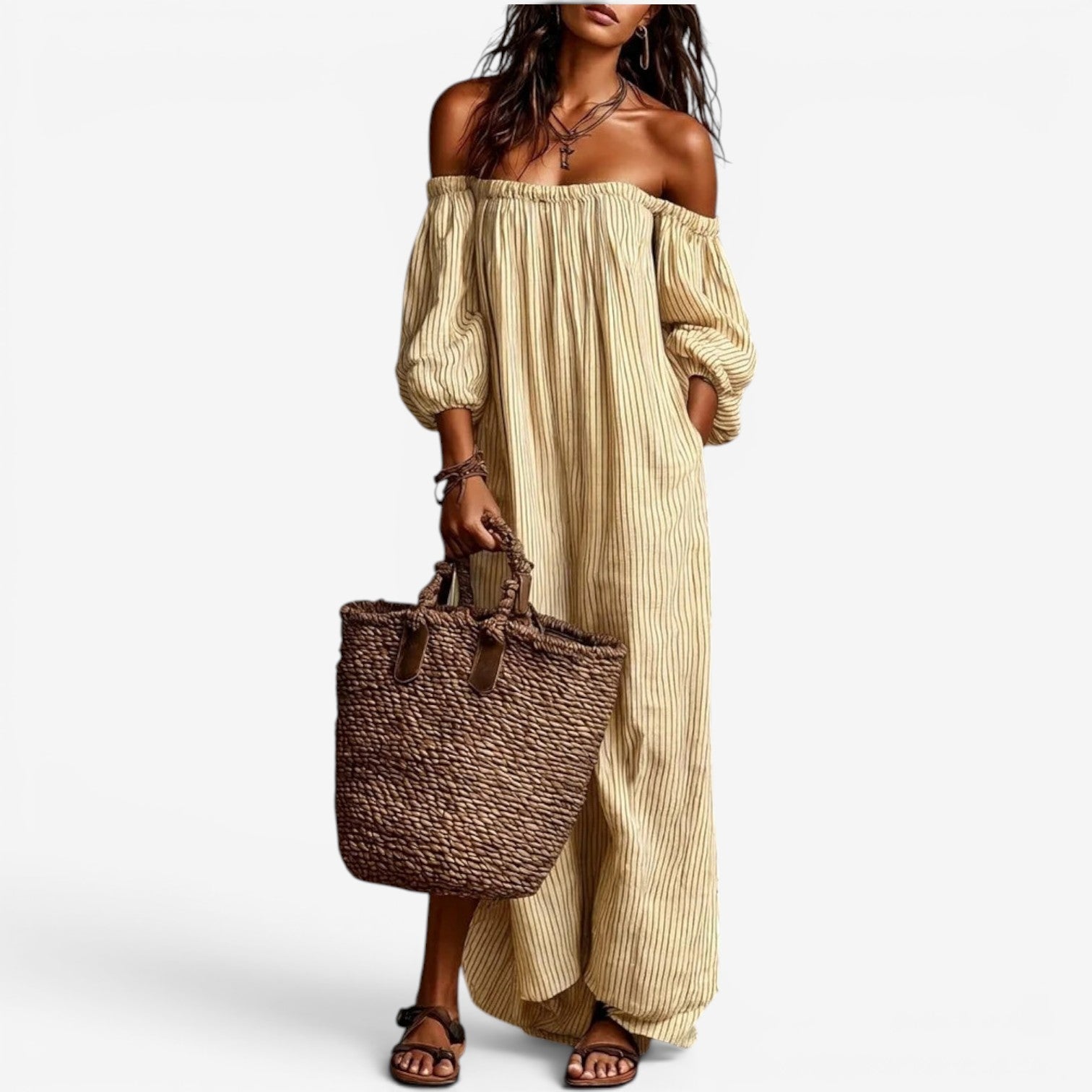 Faustina™ Jumpsuit med v-hals og knapper