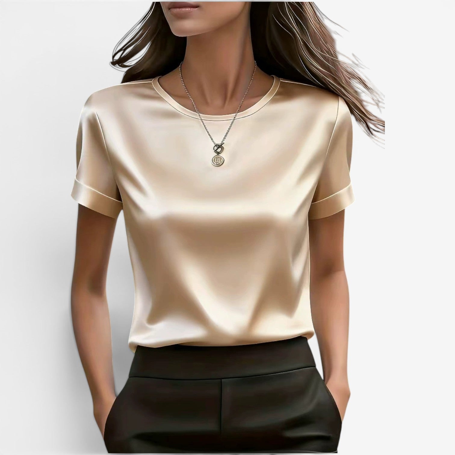 Adina™ Elegant t-skjorte i sateng