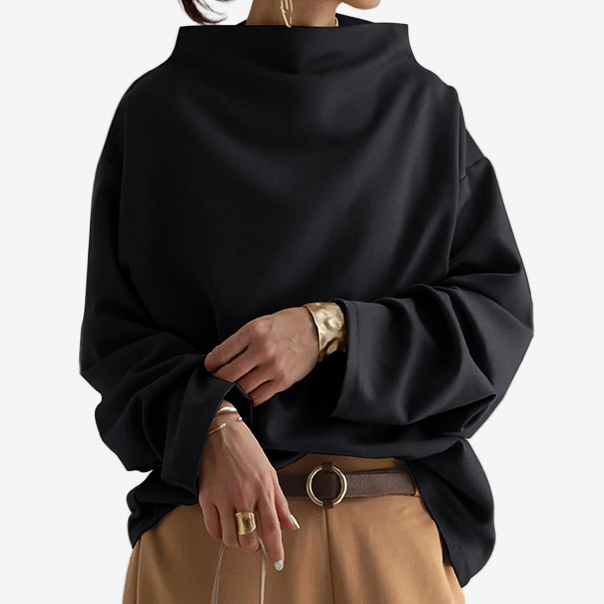 Elly™ Avslappet cropped genser