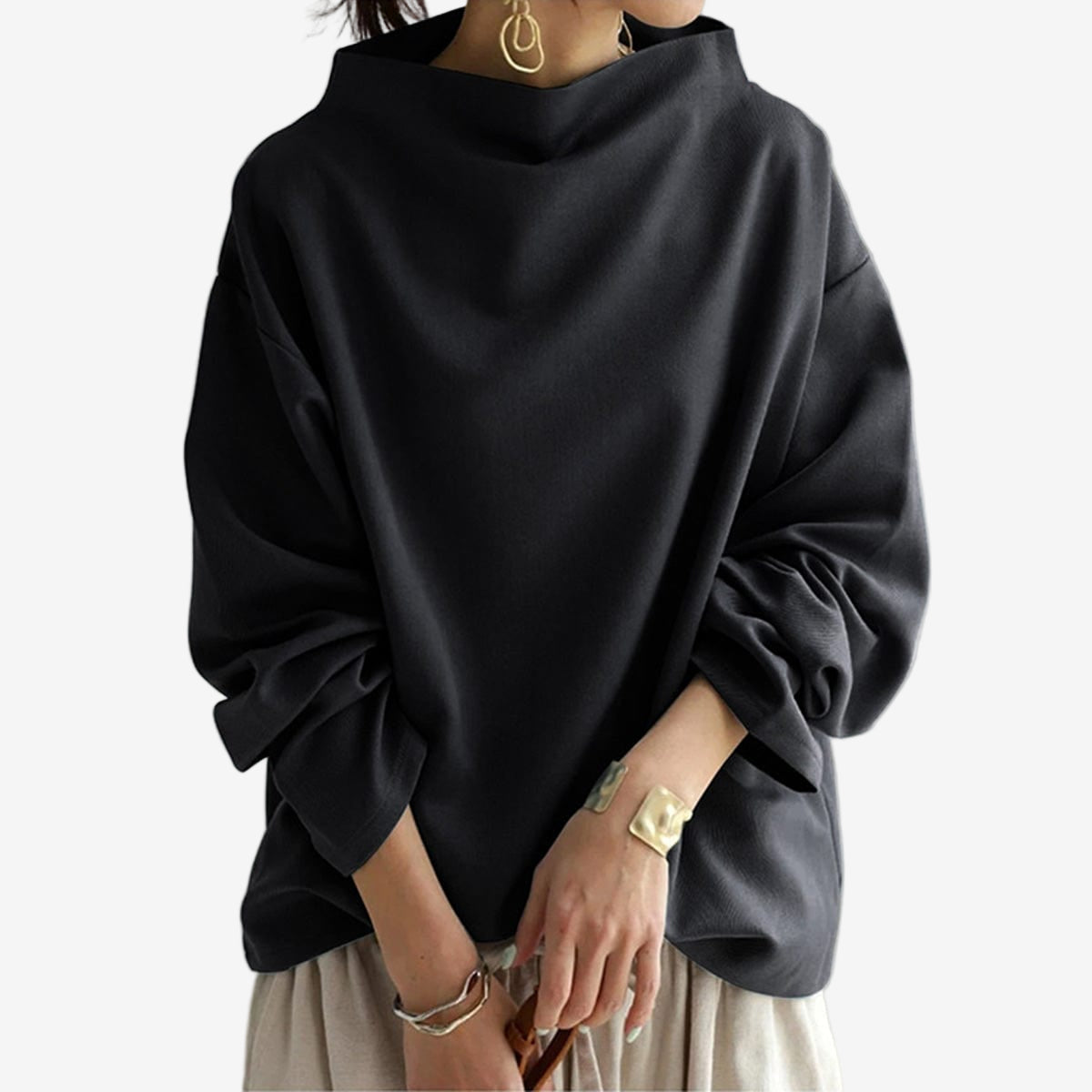 Elly™ Avslappet cropped genser