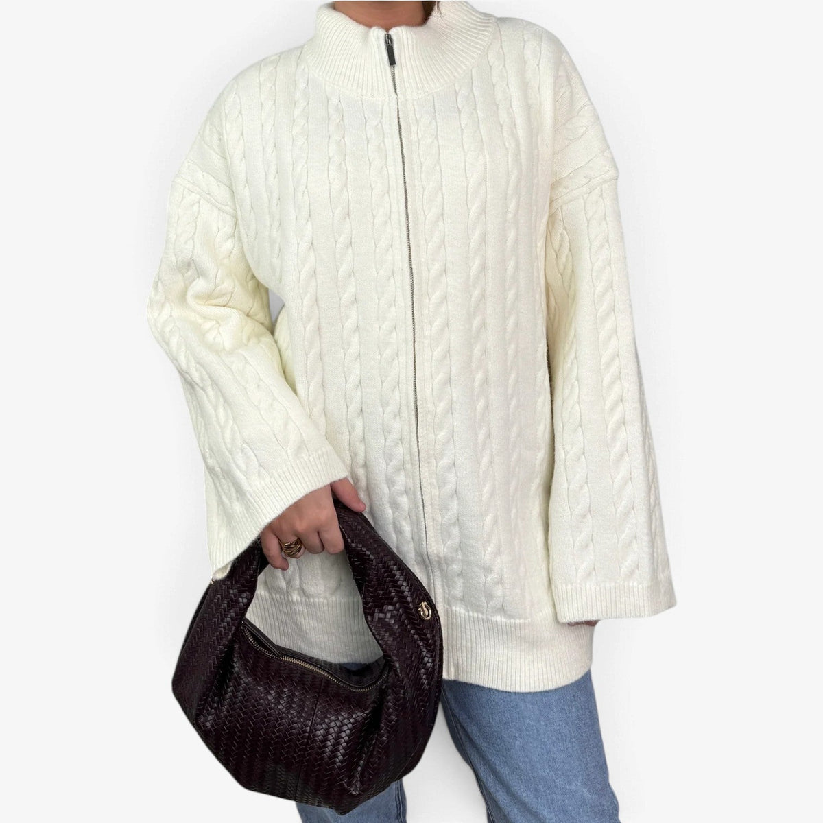 Maelle™ Grovstrikket Zip-Cardigan