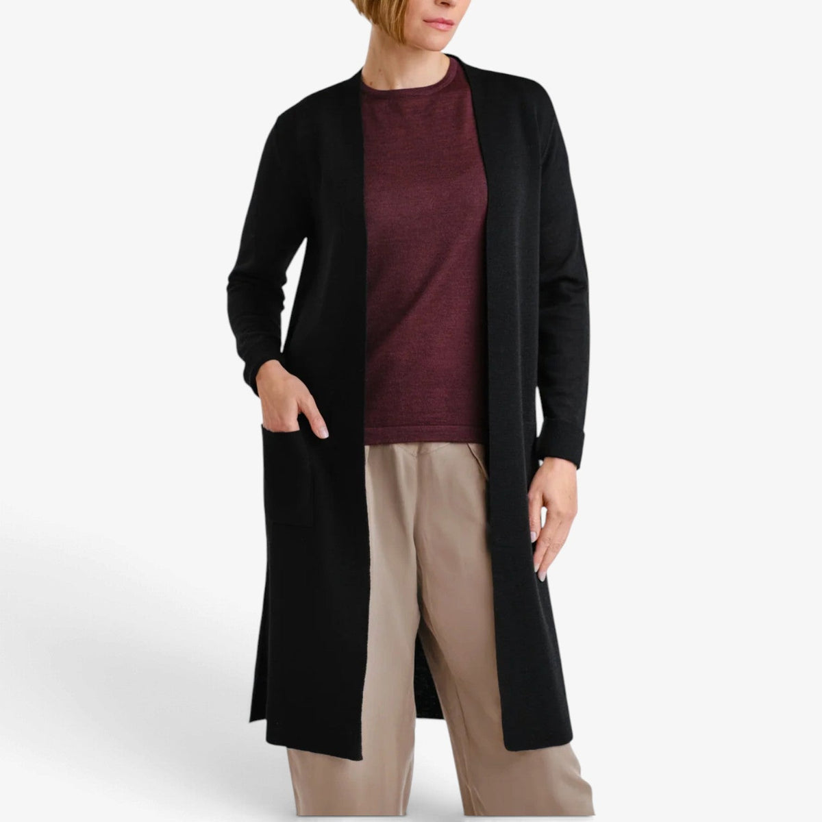 Liliane™ Langkardigan med åpen front