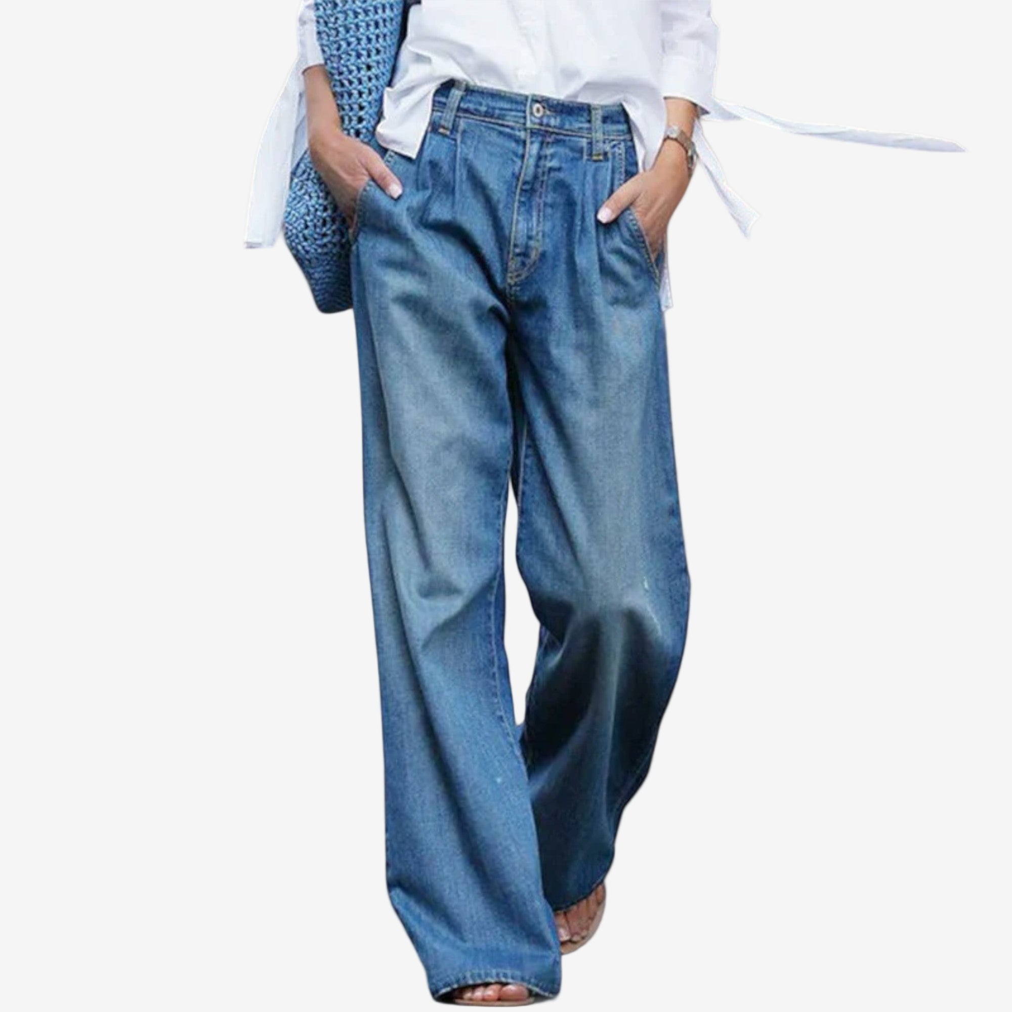 Leora™ Jeans med bred midje