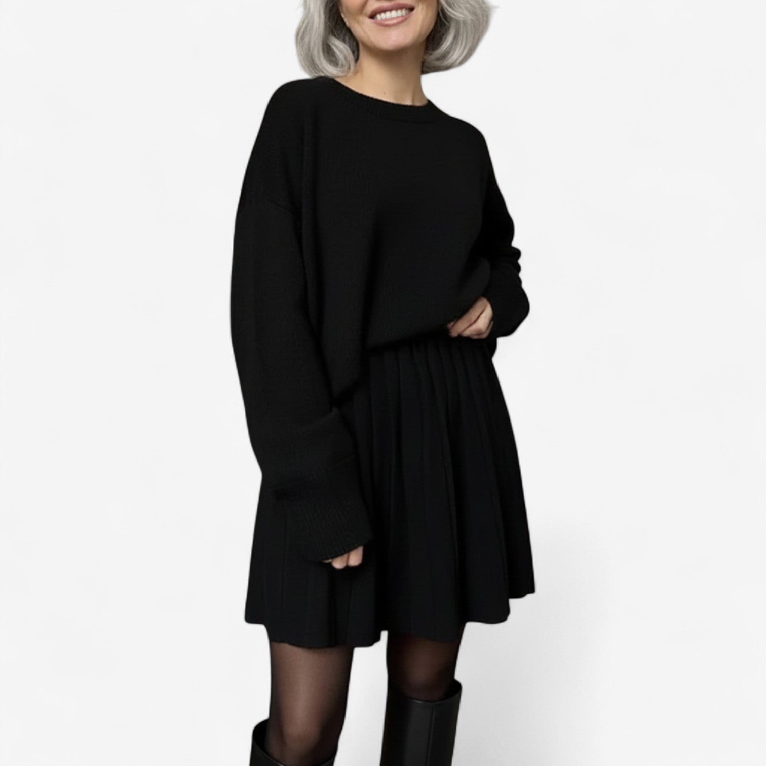 Marie™ Plissert gensersett