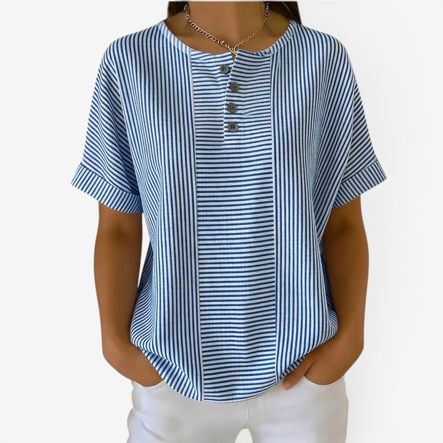 Danica™ Avslappet stripete bluse