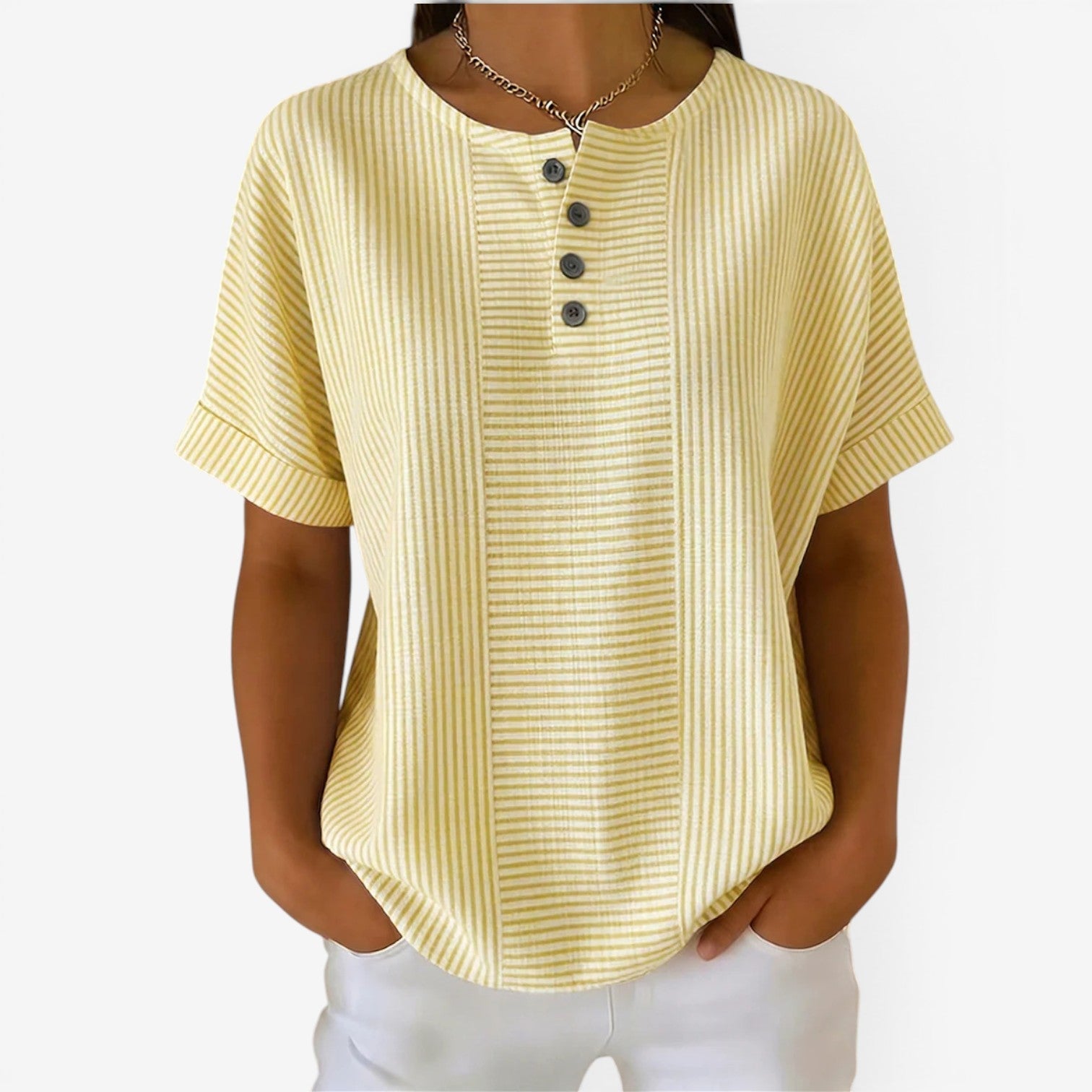 Danica™ Avslappet stripete bluse
