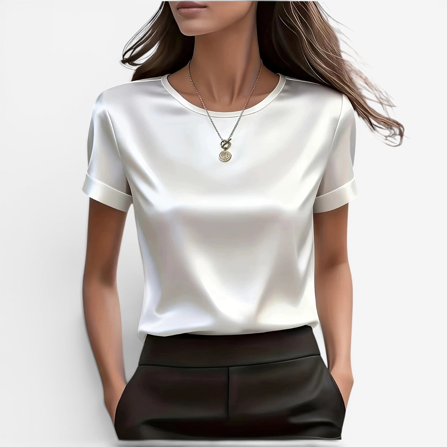 Adina™ Elegant t-skjorte i sateng