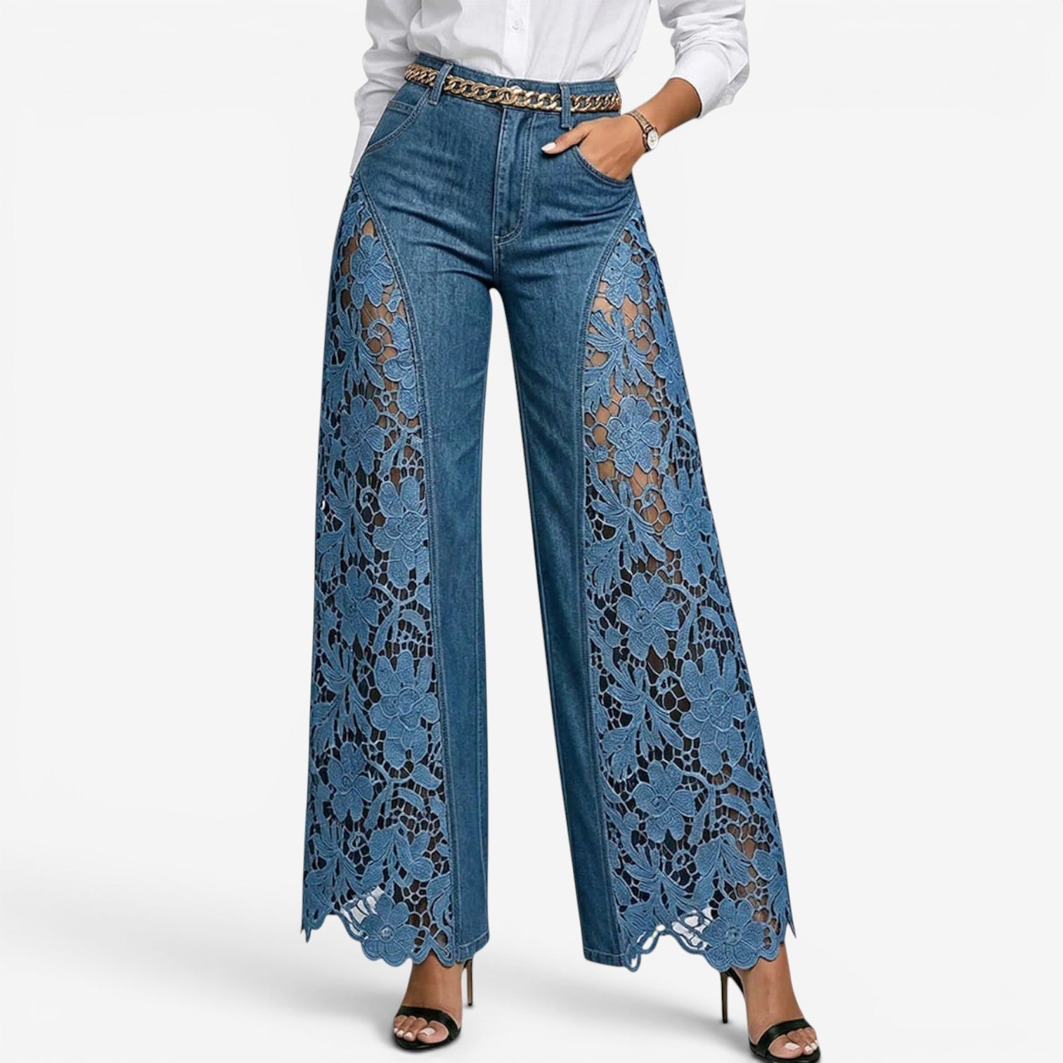 Wendy™ Jeans med vide ben
