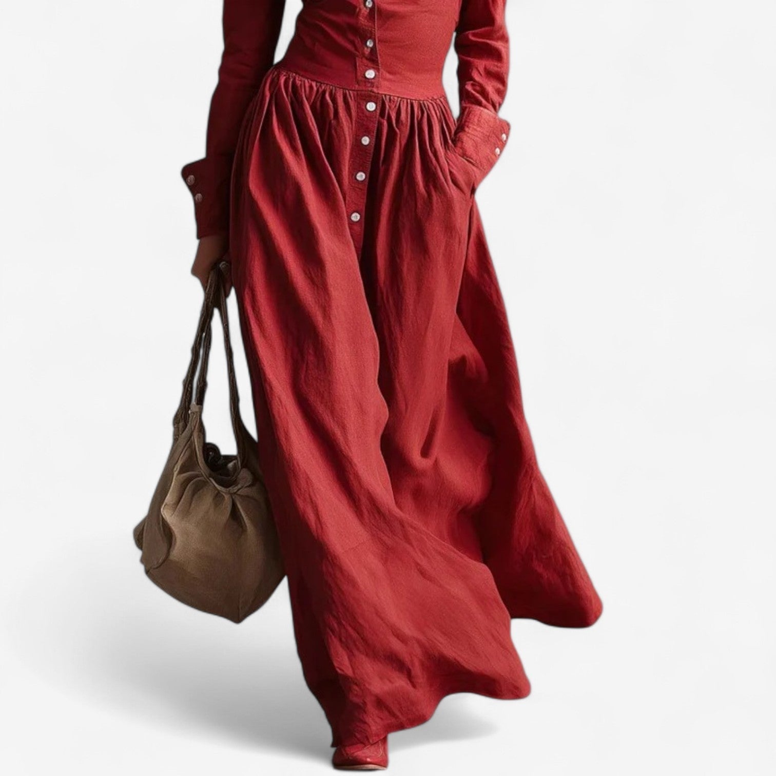 Janine™ Elegant knappeskjortekjole