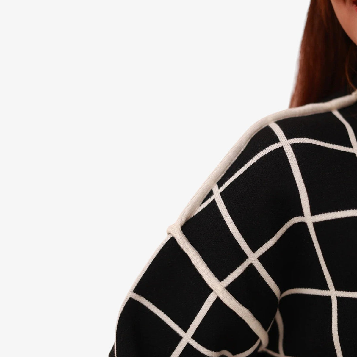 Margaux™ Geometrisk genser med høy hals
