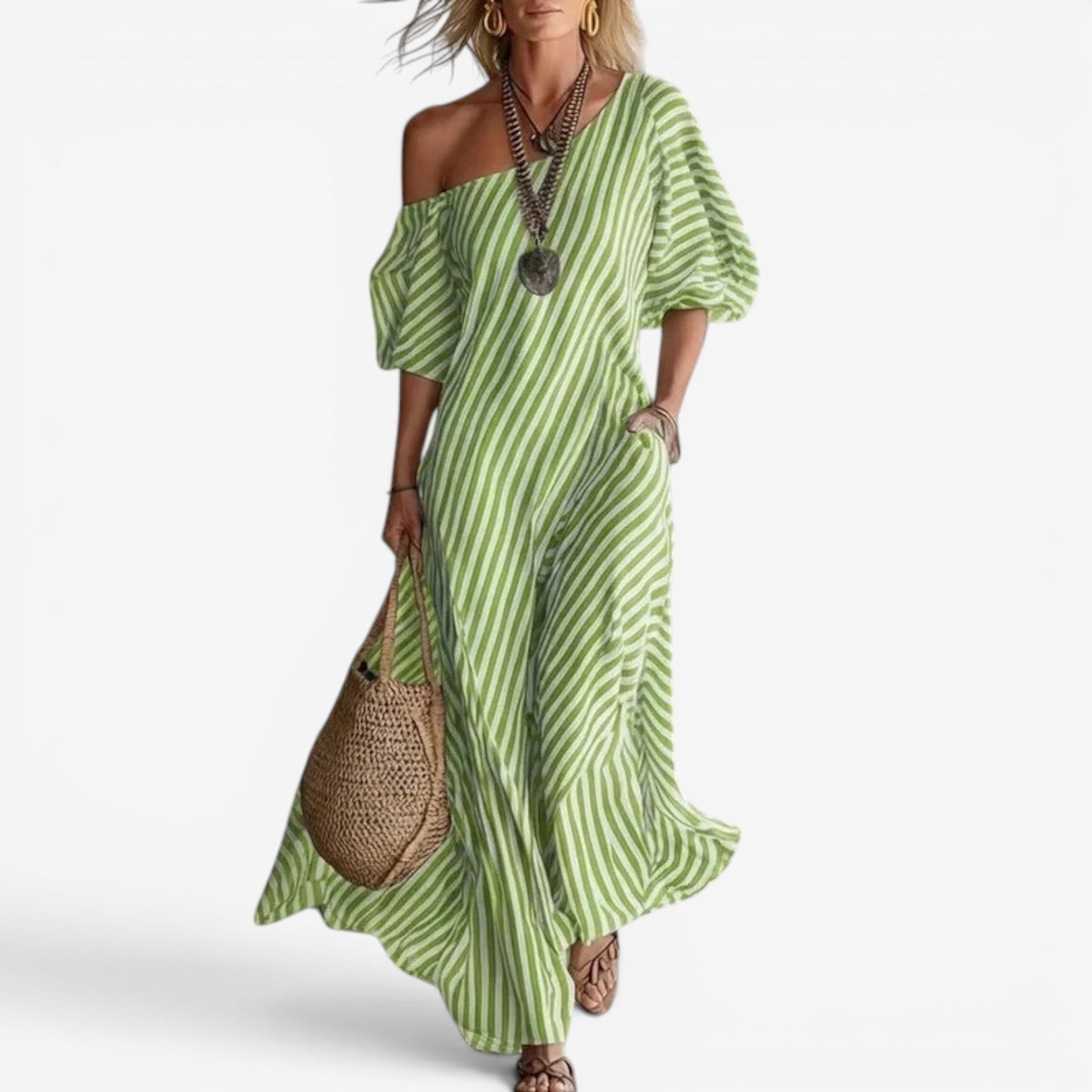 Izzy™ Off-shoulder maxikjole