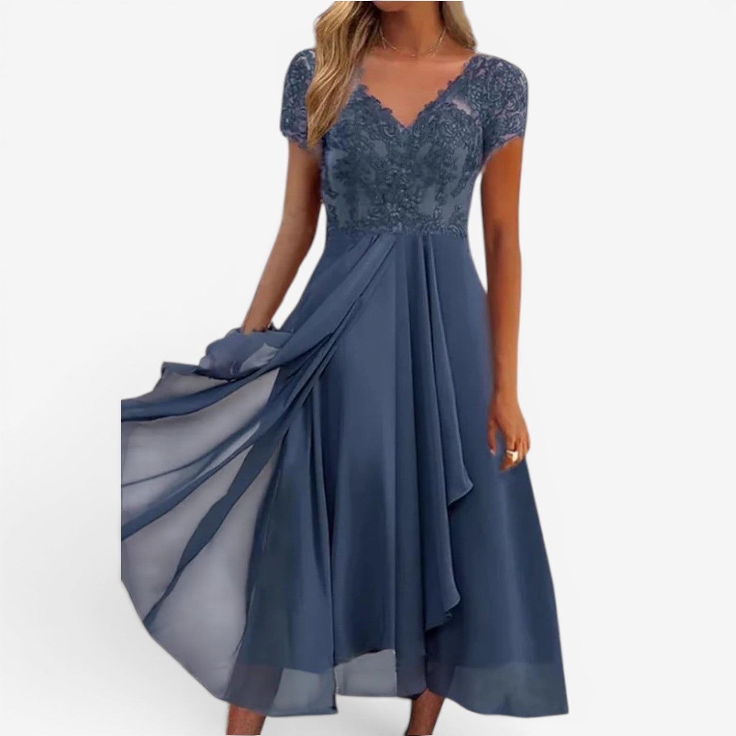 Suzzaine™ Midi chiffongkjole