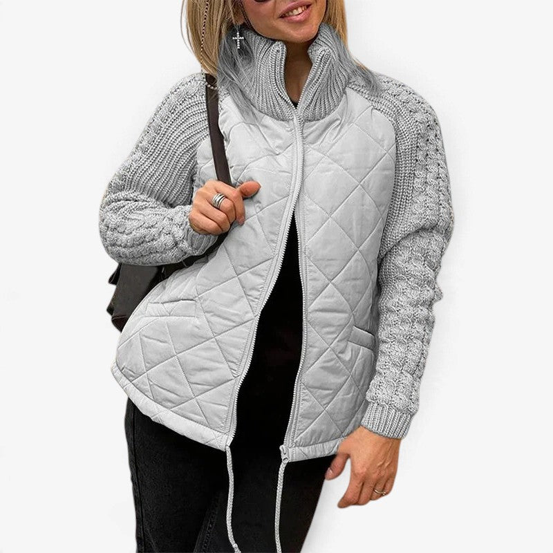 Brielle™ Vattert jakke med strikkede ermer