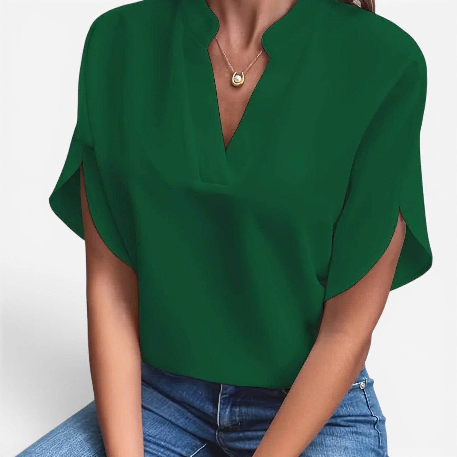 Jewel™ Bluse med v-hals