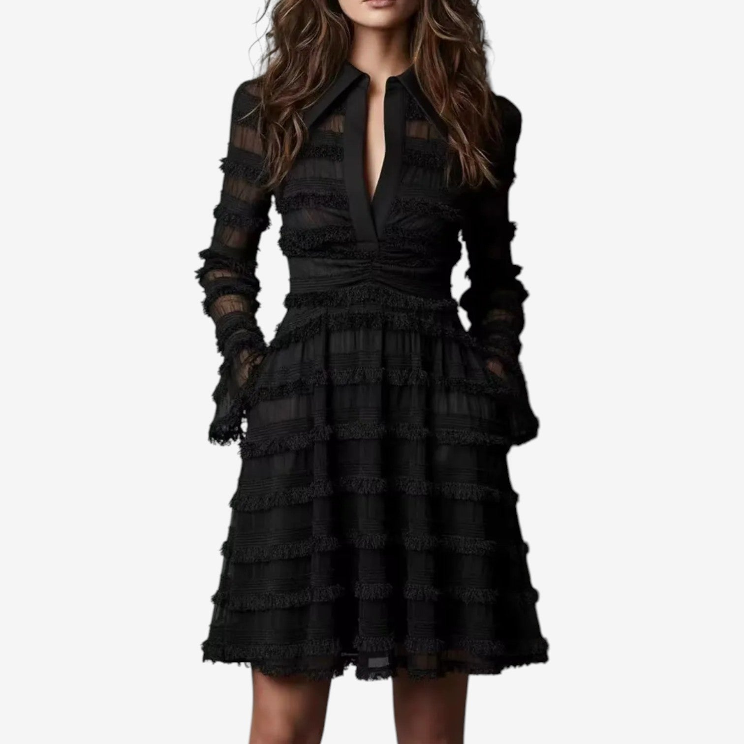 Hazel™ Elegant kjole med volanger