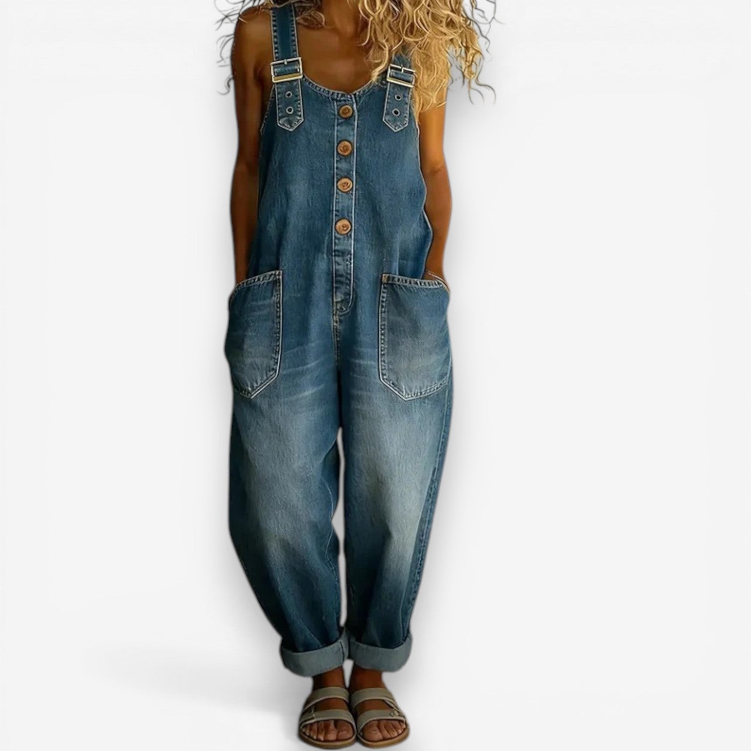 Casey™ Vid denim snekkerbukse