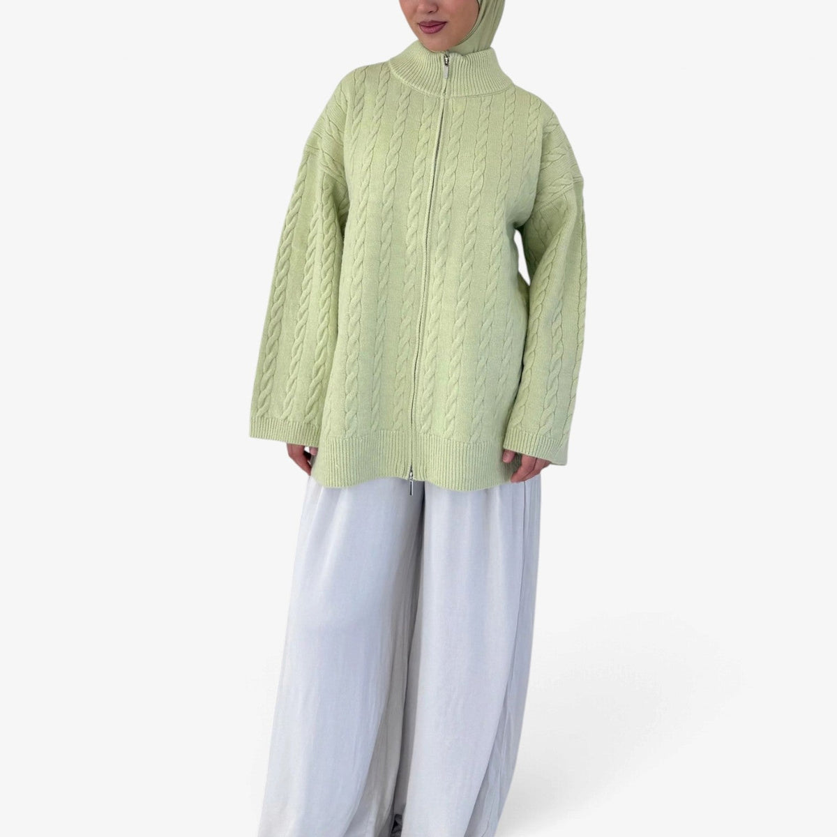 Maelle™ Grovstrikket Zip-Cardigan