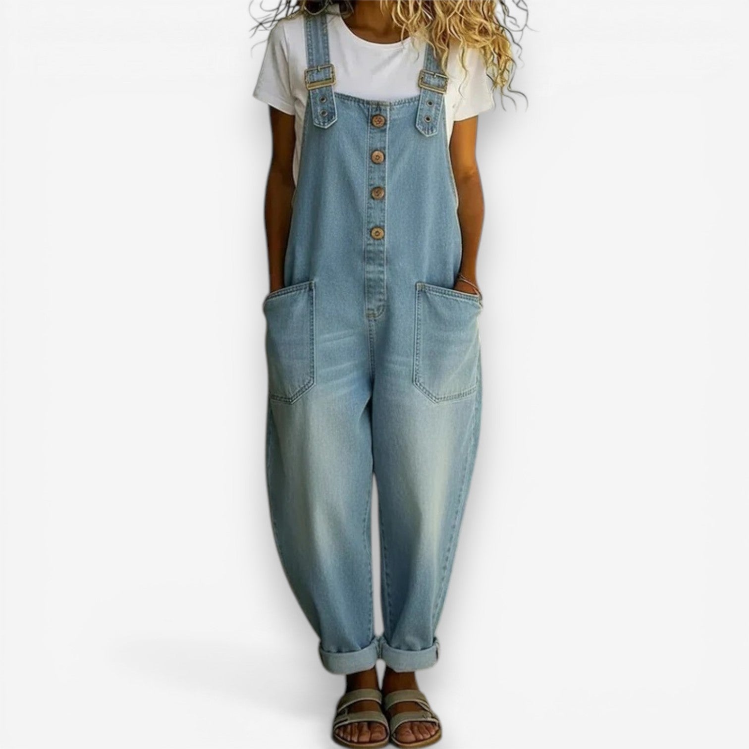 Casey™ Vid denim snekkerbukse