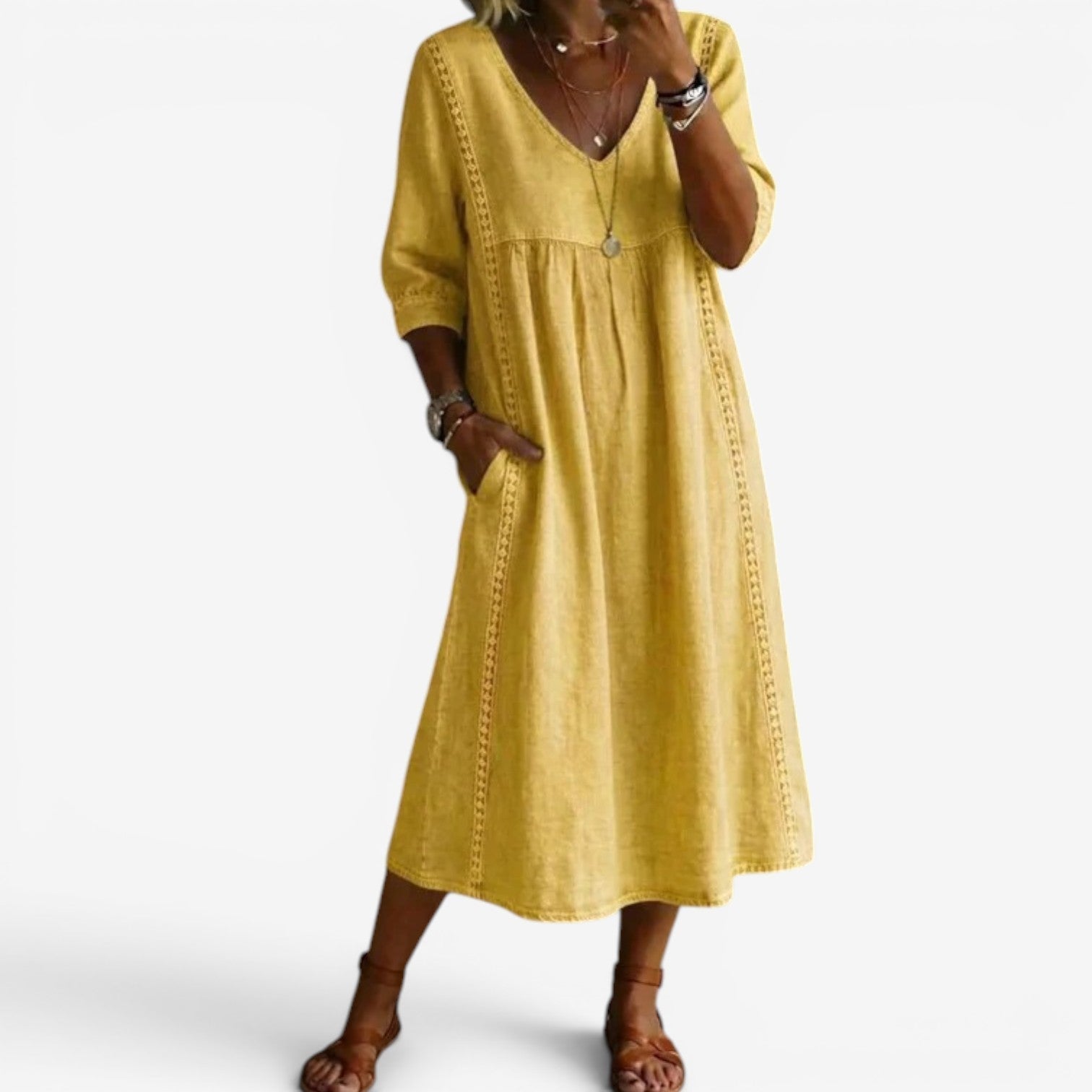 Carolline™ Summer kjole med embroidery