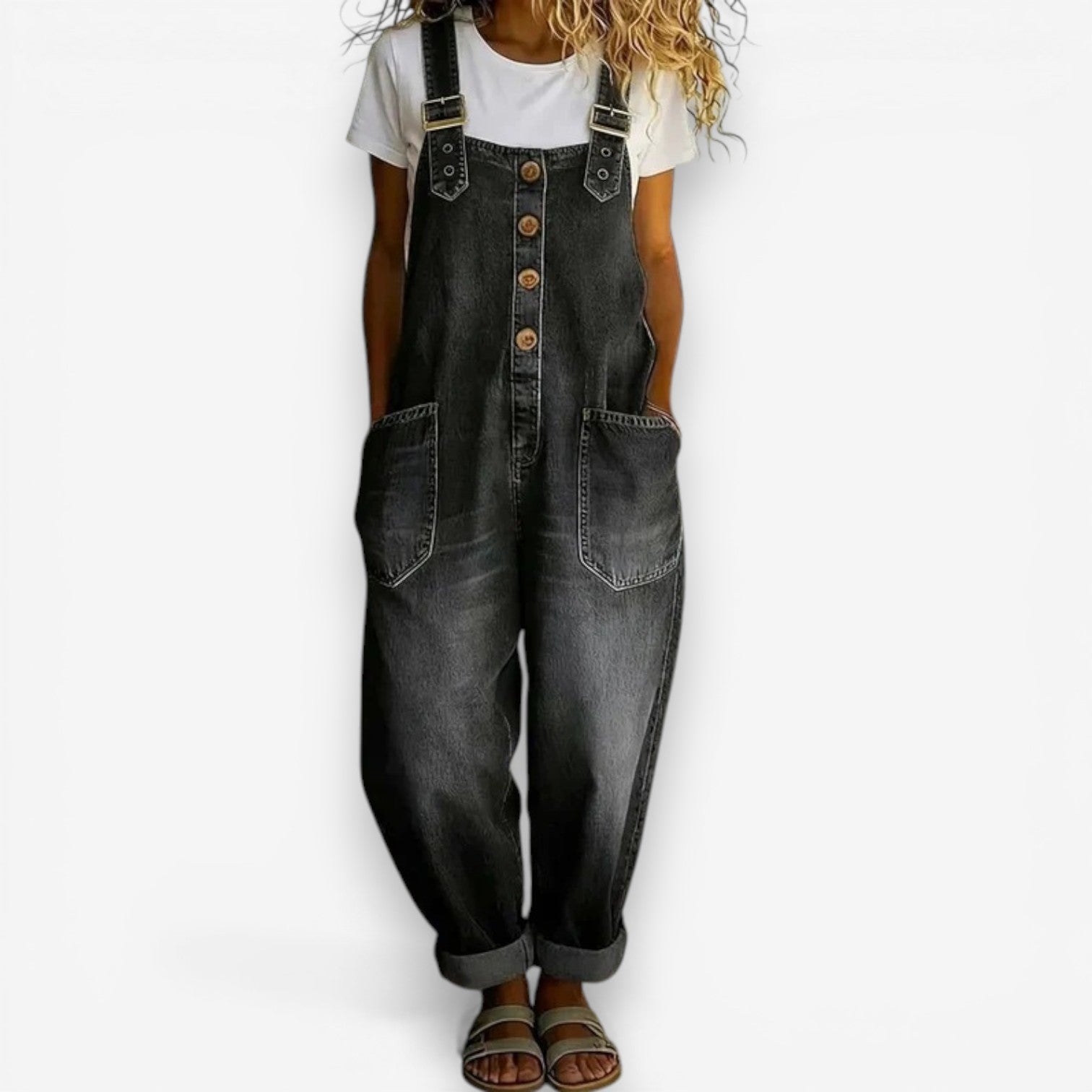Casey™ Vid denim snekkerbukse