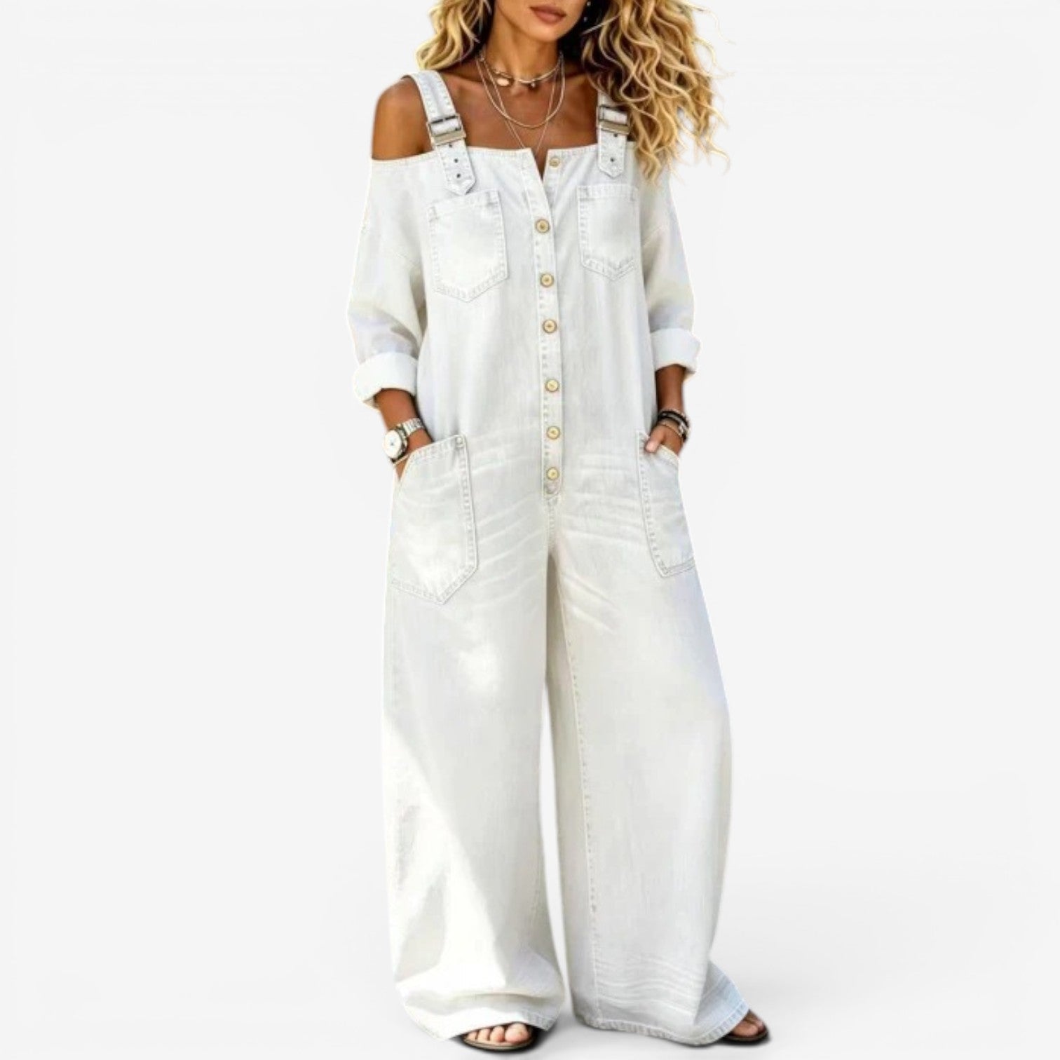 Lianne™ Off-shoulder denimjumpsuit