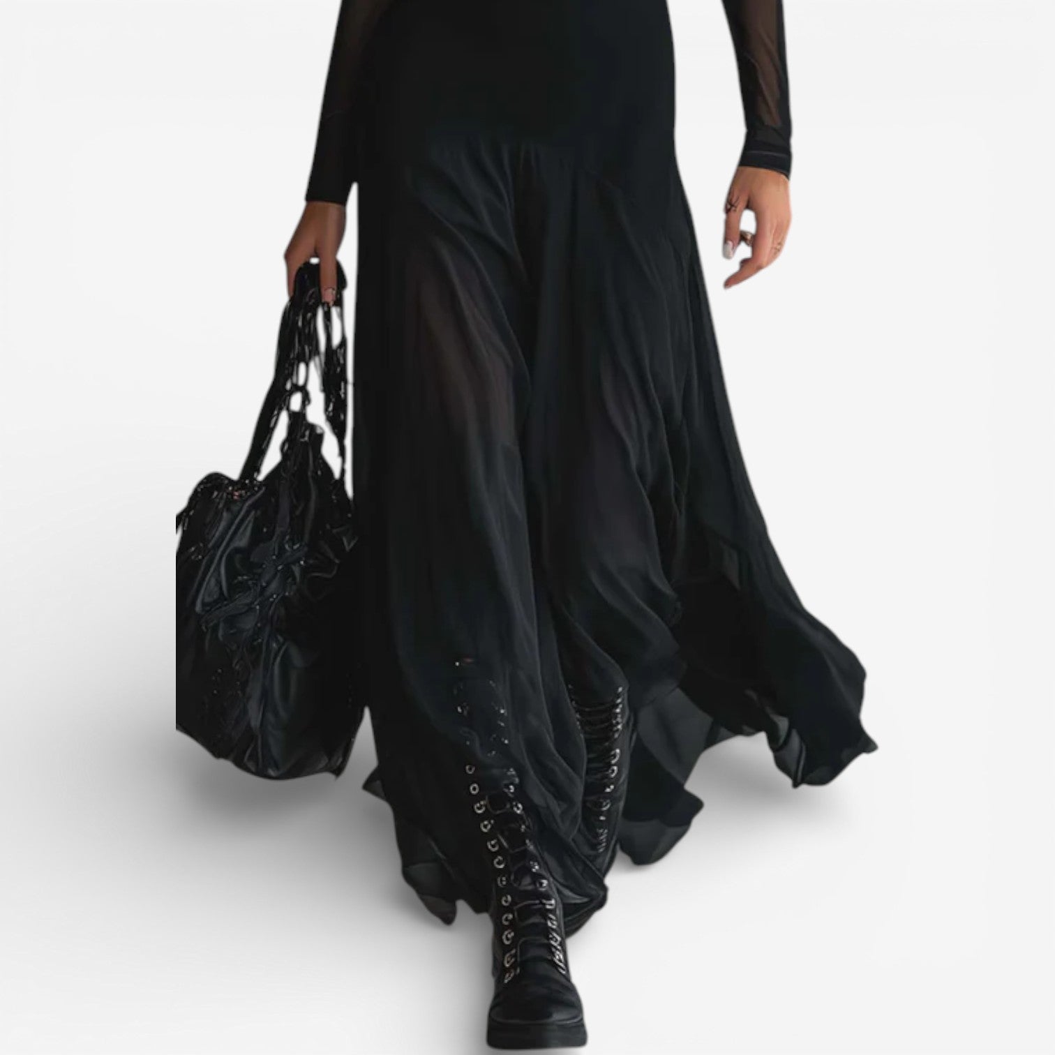 Marwin™ Sort transparent kjole