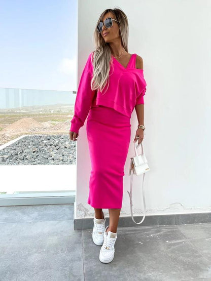 SOFY V-Neck Vest & Skirt Set™