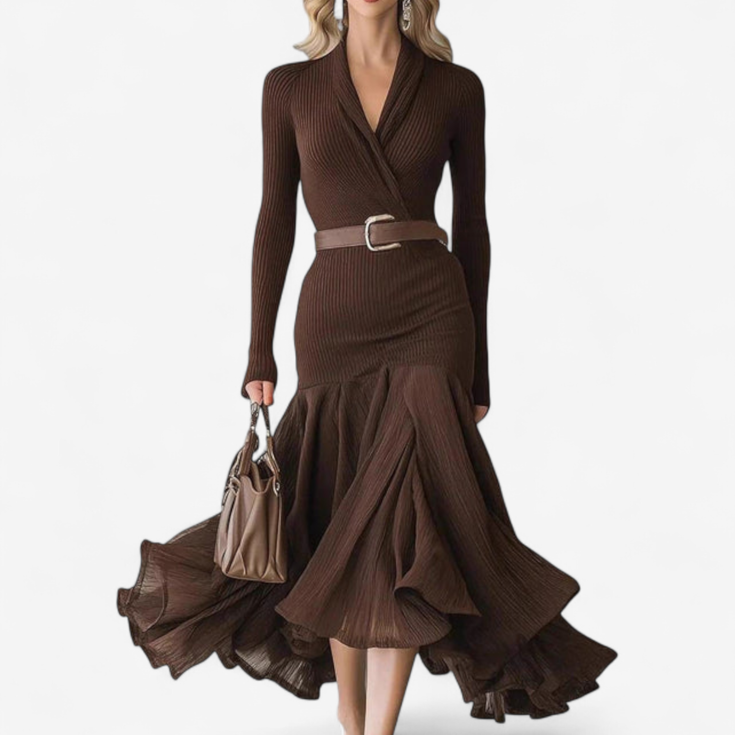 Yasmina™ Elegant kjole med belte