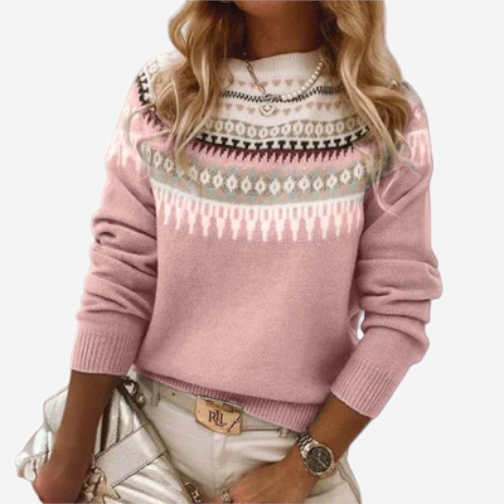 Lina™ Elegant mønstret genser