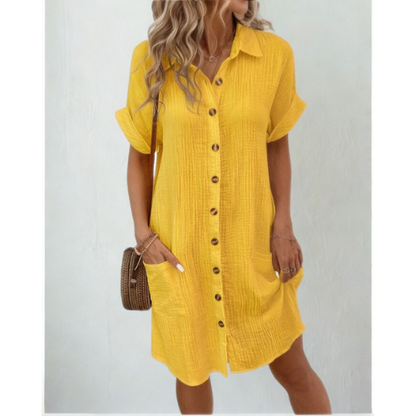 SOFY V-Neck Linen Dress™