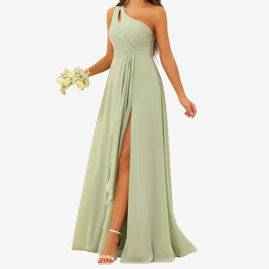 Floralie™ Asymmetrisk maxikjole med splitt