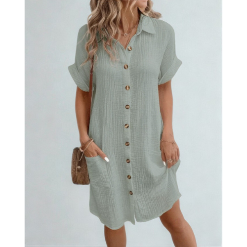 SOFY V-Neck Linen Dress™