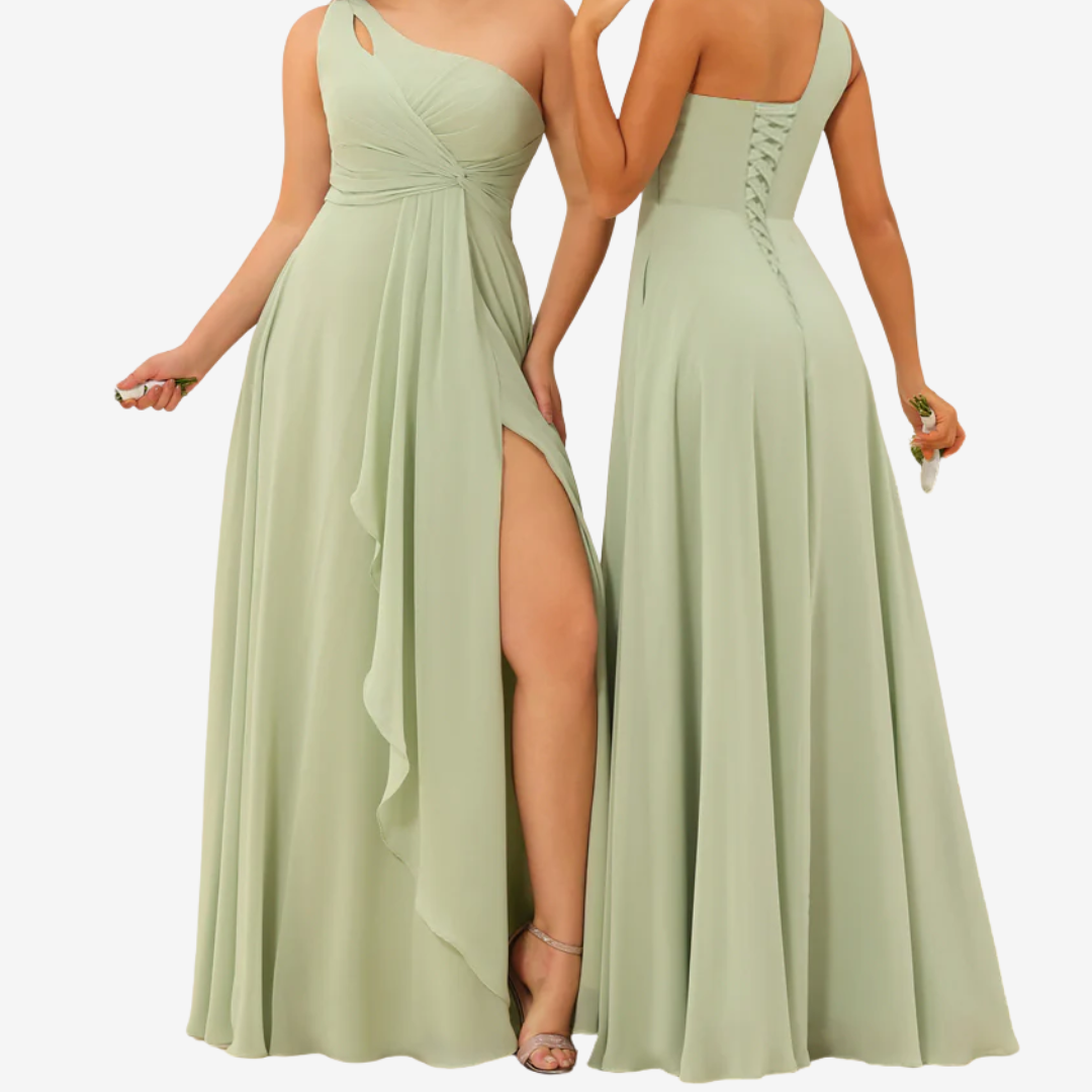 Floralie™ Asymmetrisk maxikjole med splitt