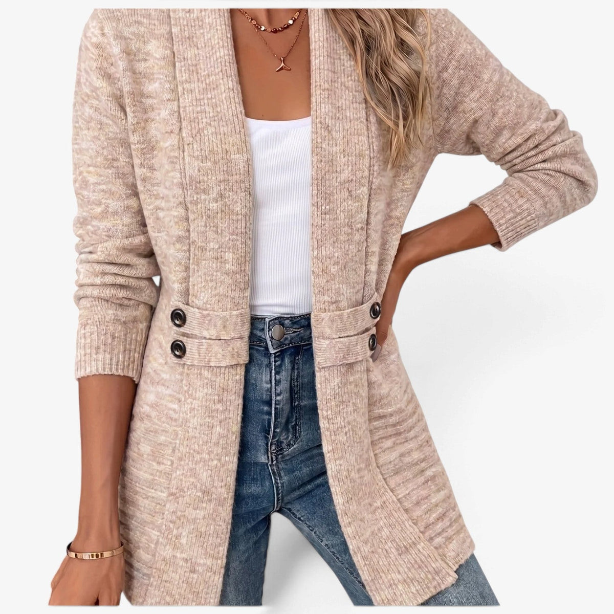 Briar™ Cardigan med beltespenne og åpen front